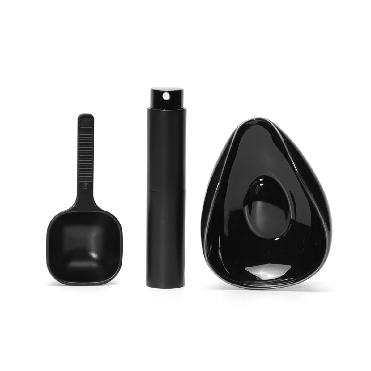 Leeseph Juego de cucharas y tazas dosificadores de granos de café, kit de bandeja medidora de recipiente dosificador de cerámica para café o té, accesorios para café expreso: Verde claro