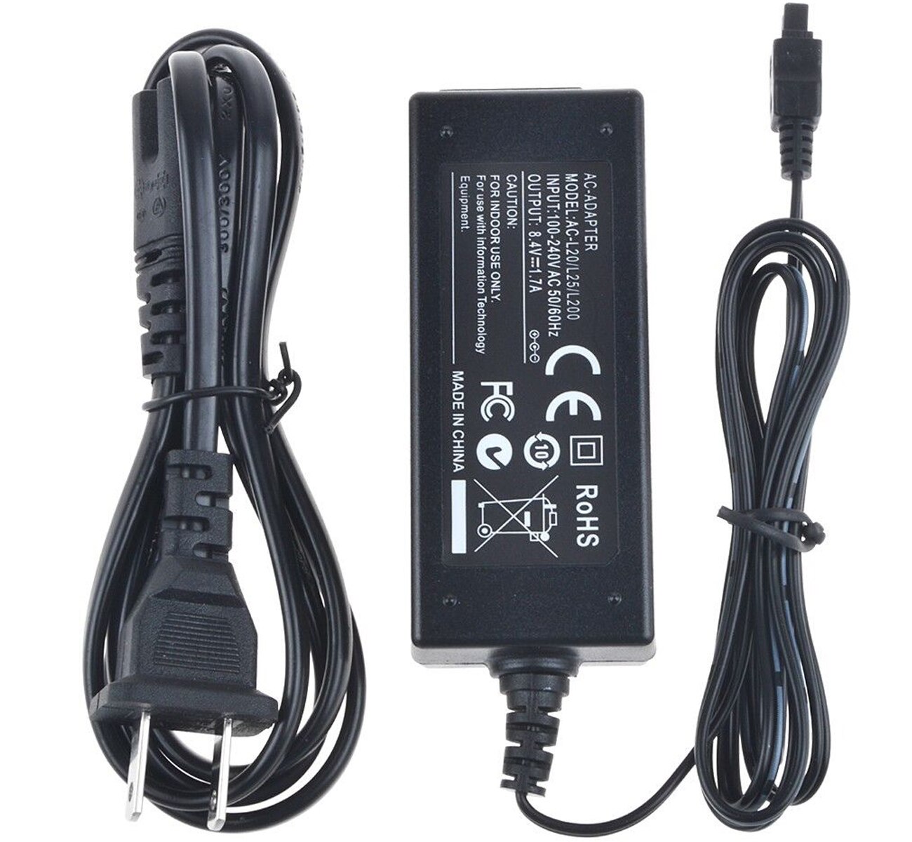 AC Adapter Power Supply for Sony HDR-TD10, HDR-TD10E, HDR-TD20V, HDR-TD20VE, HDR-TD30, HDR-TD30V, HDR-TD30VE Handycam Camcorder