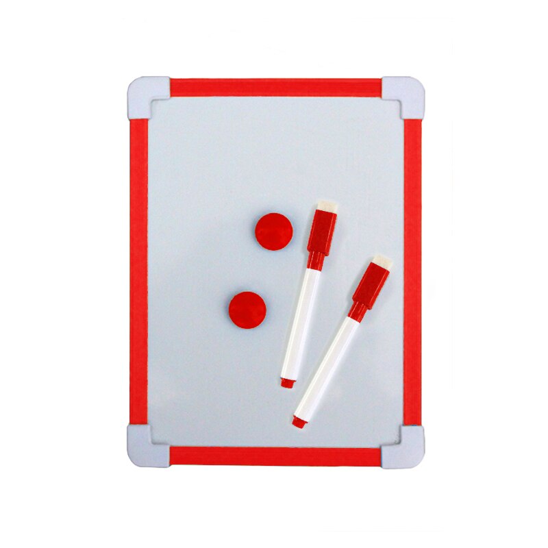 1 pc Kids Whiteboard Dry Wipe Board 5 Colors Frame Mini Drawing Magnetic White board Small Hanging Erase Boards With Pen: Option 2