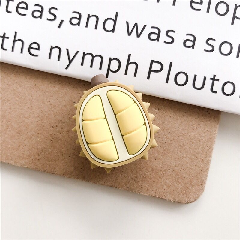 Cable Bite Protector for Iphone Cable Winder Phone Holder Accessory Cable Biters Squishy Doll Model Fruit Drink Avocado Durian: Black