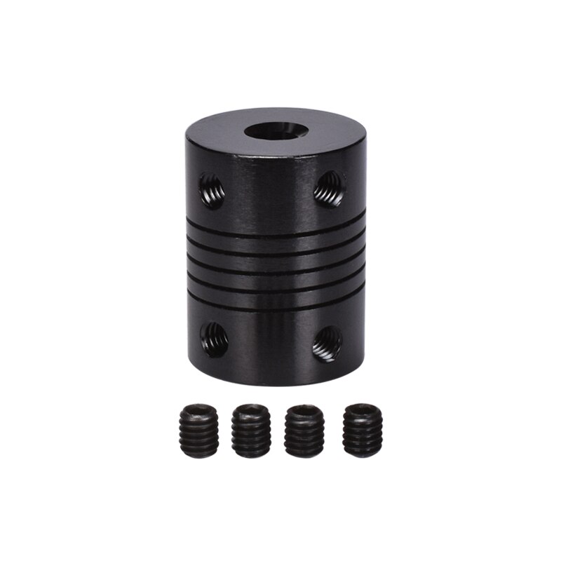 2/4 STKS Flexibele as Koppeling 5X8 MM 5X5 MM CNC Stappenmotor Aluminiumlegering flexibele Koppeling Zwart/Zilver Voor 3D Printer Onderdelen
