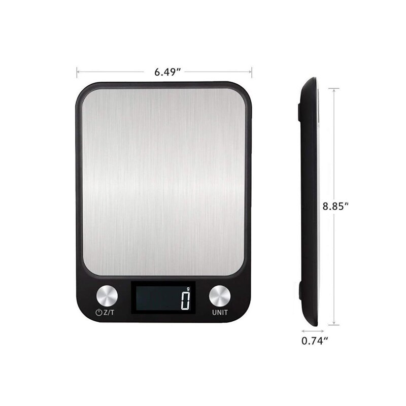 Digital Multi-function Food Kitchen Scale 5kg/1g Stainless Steel Electronic scales LCD Display digital scale for Household black