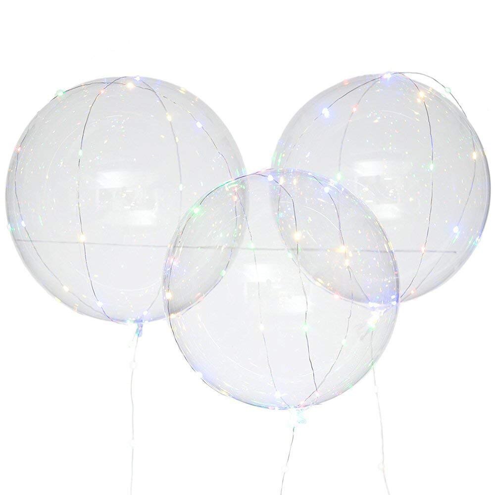 Lysende balloner genanvendelige lysende led ballon gennemsigtig rund boble dekoration fest bryllup  #19725