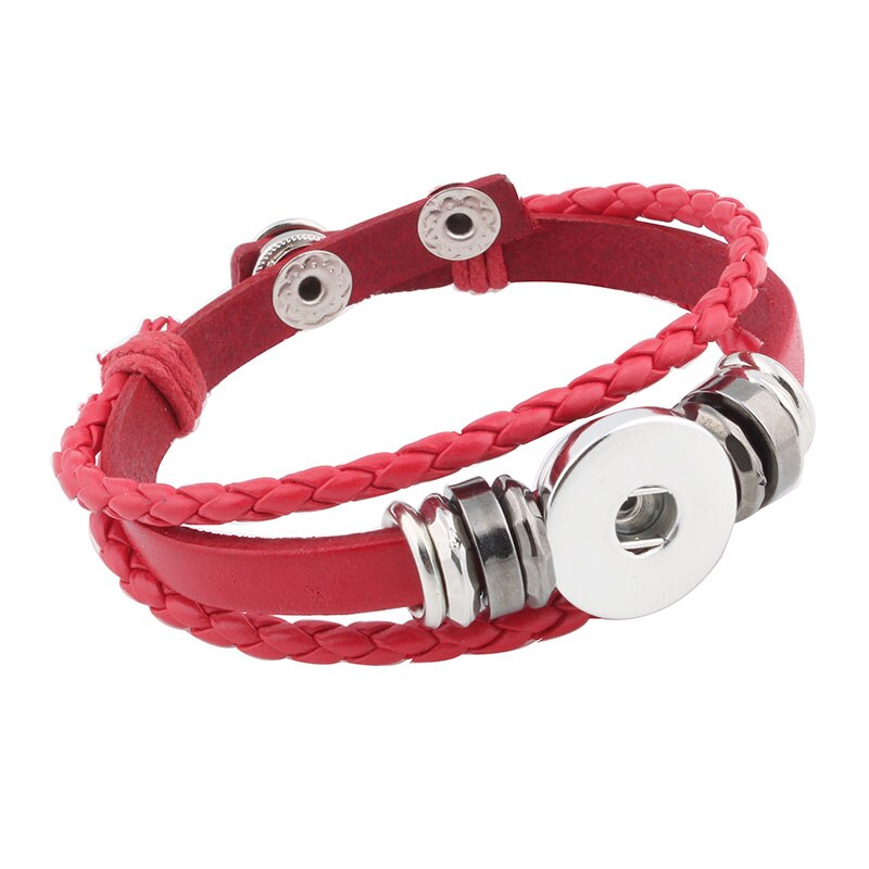 Druckknopf Armbinde &Ampere; Armreifen 6 farbe PU leder Armbänder Für Frauen 18mm Druckknopf Schmuck ZE400