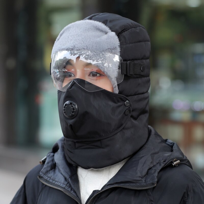 unisex Winter warm Neue Kappen Dicken Gläser Lei Feng Hüte Radfahren Winddicht Winter draussen Mittleren verändert Und Ältere Bomber hüte