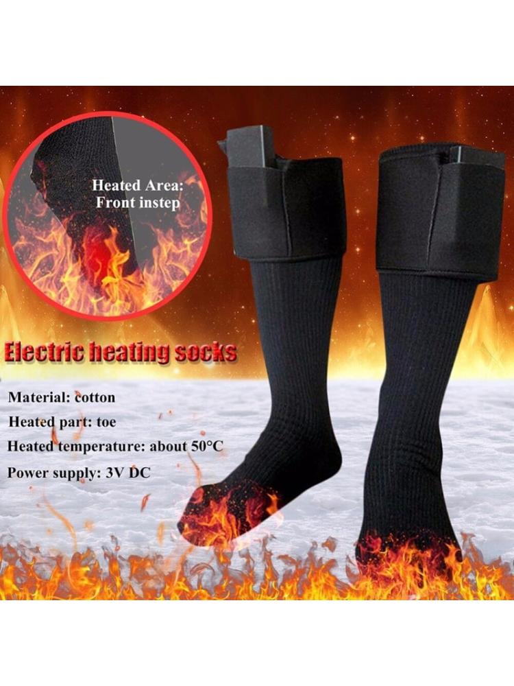 Mænd kvinder vinter varm elektrisk opvarmningssokker batteridrevet opvarmet bomuld lange strømper elektrisk opvarmning termiske strømper