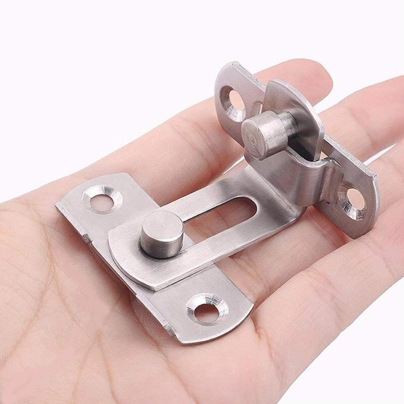 90 Degree Right Angle Stainless Steel Door Latch Hasp Bending Latch Barrel Bolt With Screws For Doors Buckle Bolt Sliding Lock