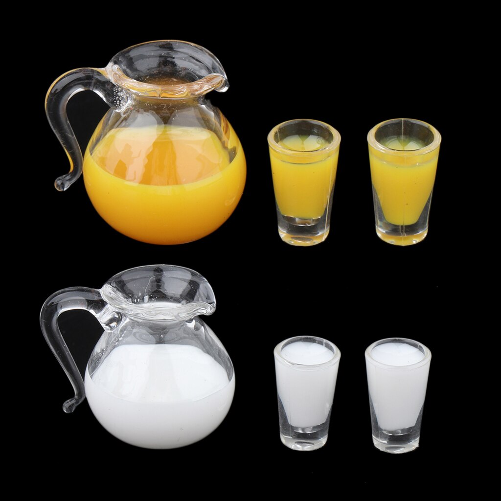 Lots 6 Dolls House Drink Juice Milk Pot Cups Tableware Supplies Life Scenes