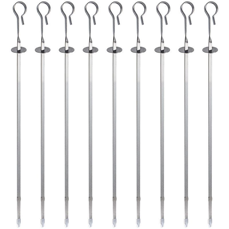 10 sztuk szaszłyki z grilla ze stali nierdzewnej szaszłyki z kebaba 35 cm długości 410 metalowe patyczki robić szaszłyków z przesuwania akcesoria robić grillowania: Default Title