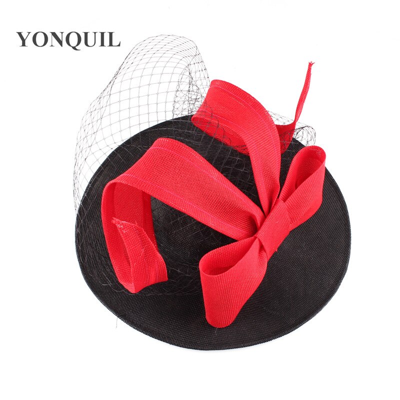 Large 30CM Round White Fascinator Base Velling Hair Accessories Women Party Wedding Hat Imitation Sinamay Birdcage Veil Headwear: as picture