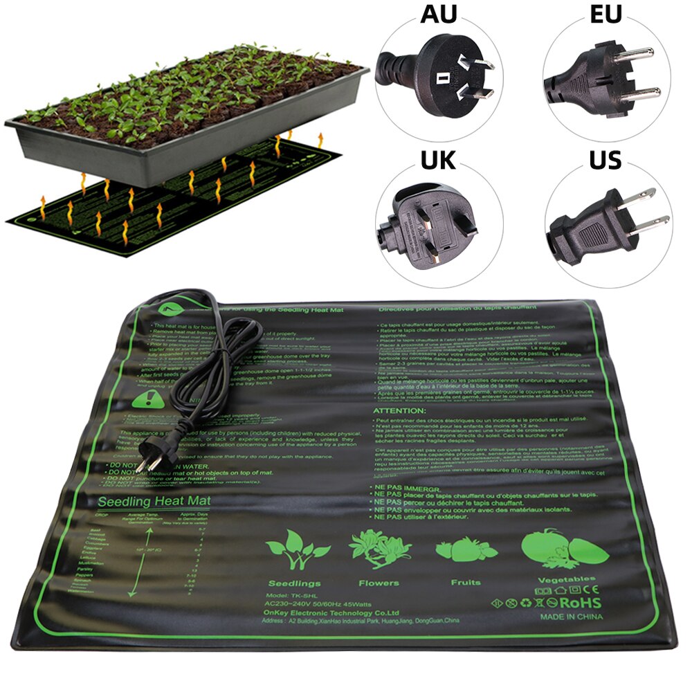 Seedling Heating Mat 3 Sizes Waterproof Plant Seed Germination Propagation Clone Starter Pad US UK EU AU Plug Garden Supplie