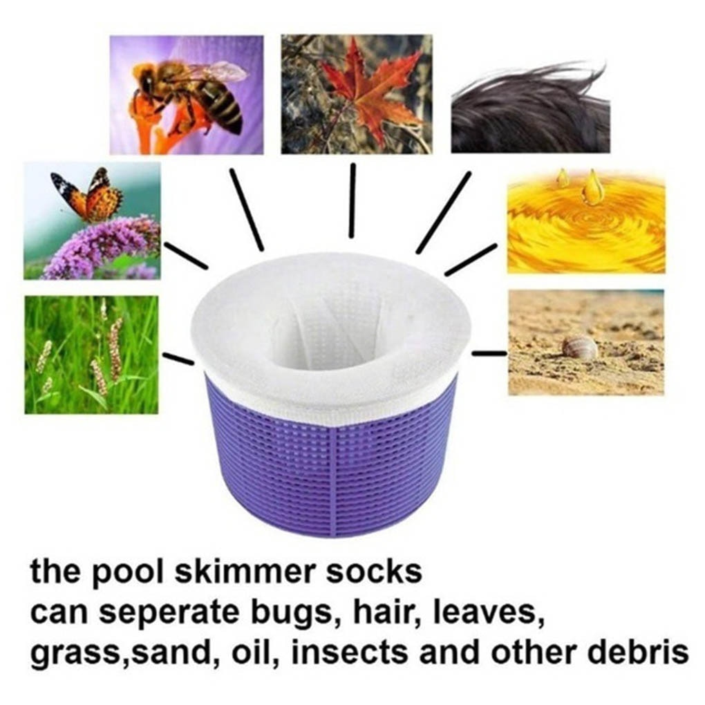 5/10/20/30pcs/Set Filter Storage Pool Skimmer Socks Nylon Swimming Pool Filter Socks For Baskets Skimmers White Pool Supplies