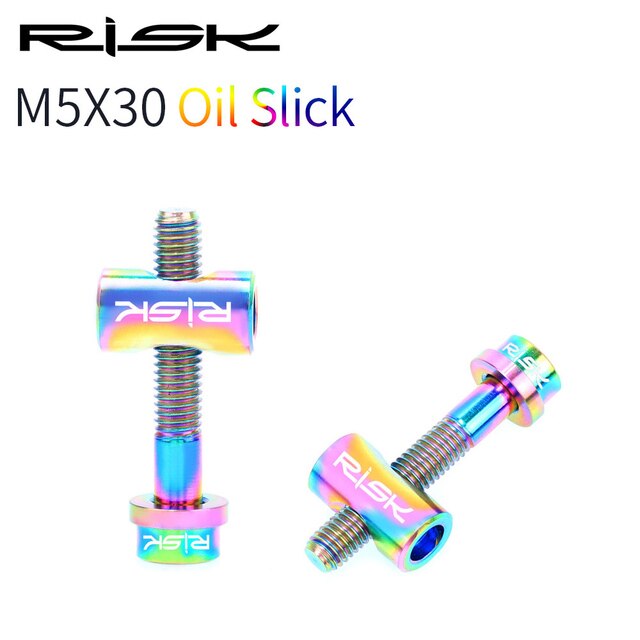 Parafusos e porcas de assento m5x30/40mm, liga de titânio para porcas e parafusos de bicicleta, 2 peças: M5X30 Colorful