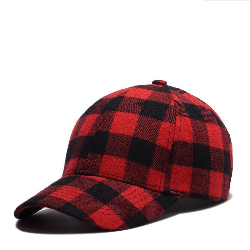 Casual Plaid Print Baseball Cap Soft Cotton Blend Checked Print Outdoor Hat Cap Adjustable Snapback Baseball Cap: C03