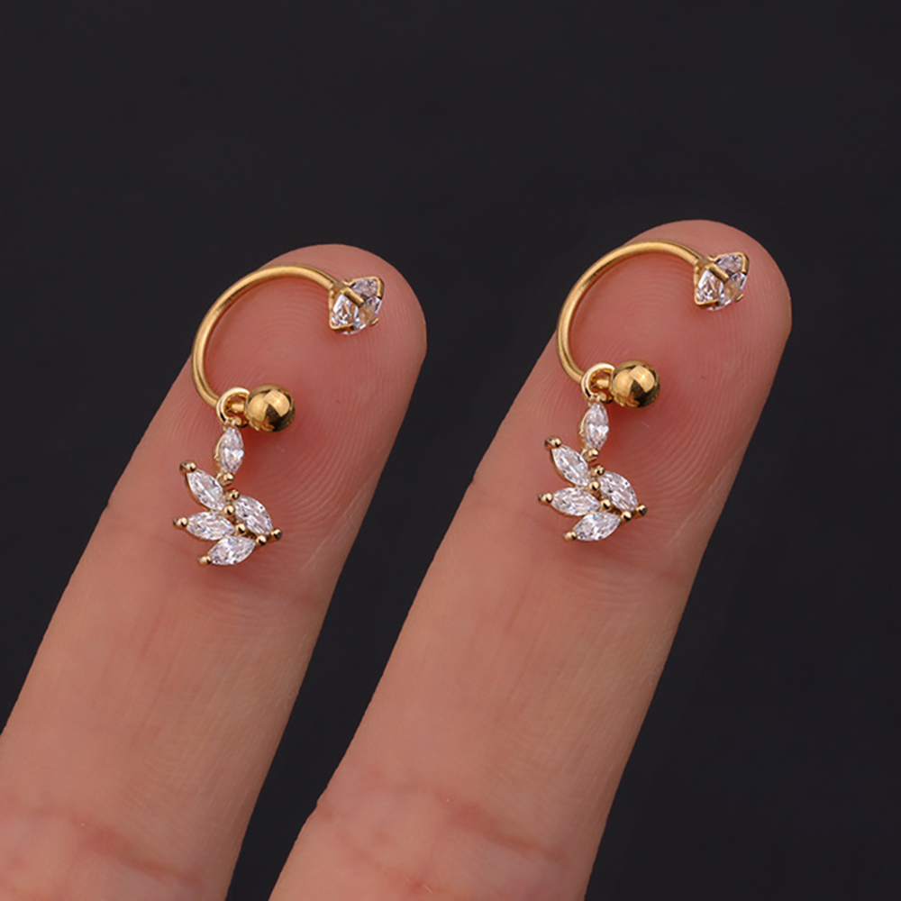 2 STUKS Rvs Star Crystal CZ Oorstekers Oorbellen Vrouwen Zilver Kleur Tragus Kraakbeen Helix Piercing Sieraden: RED