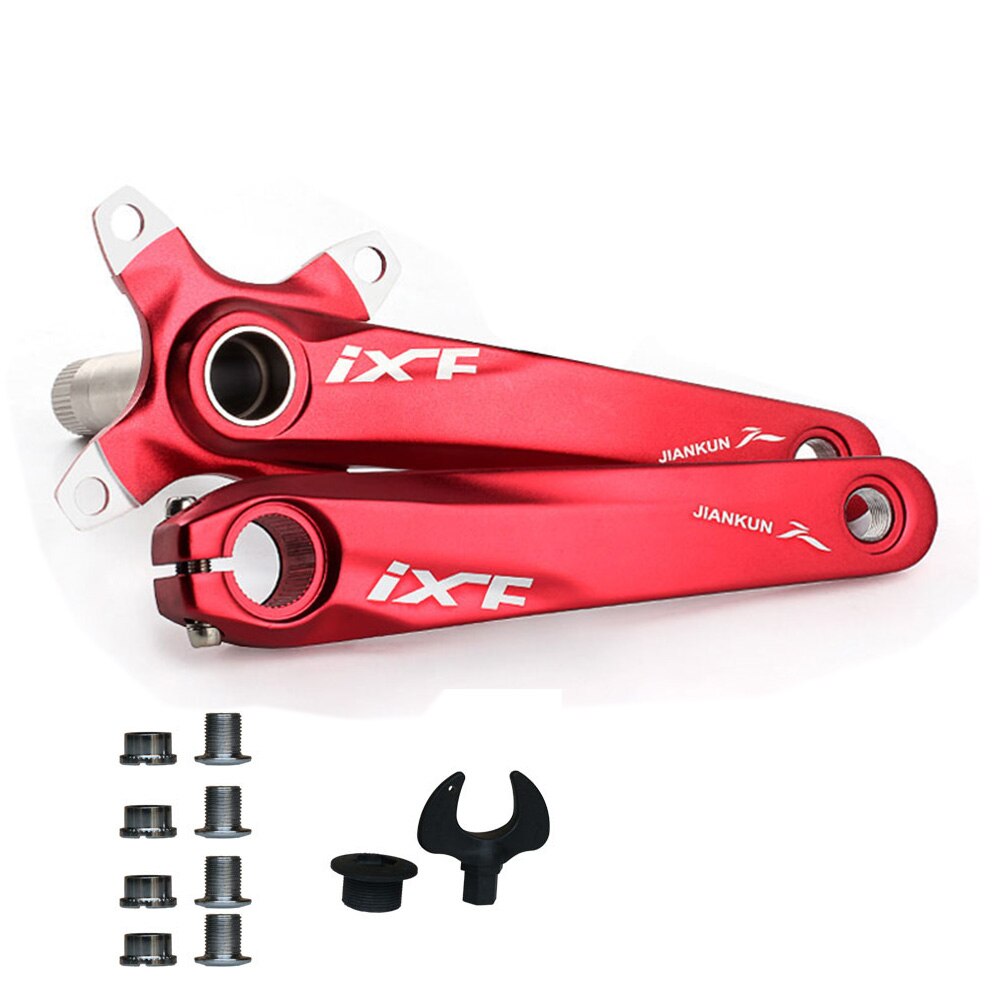 Fiets Crankstel 104 Bcd Fiets Crank Arm Midden As Mountainbike Geïntegreerde Holle Crank Links En Rechts Set Trapas kit: Red Crank