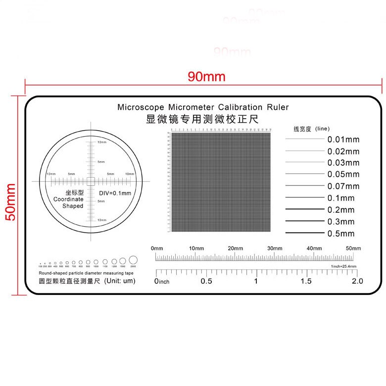 0.1mm Microscope Micrometer Calibration Film Line Width Particle Diameter Measurement Soft Ruler