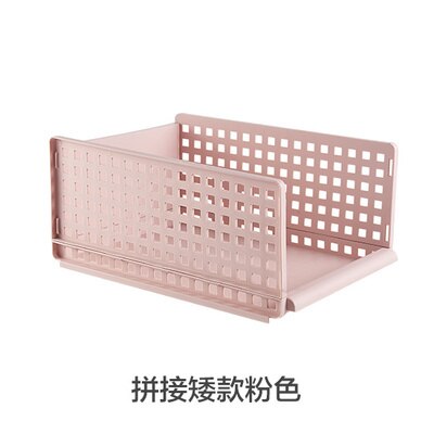 Plastic Drawers Closet Divider Storage Box Bin Cabinet Wardrobe Clothes Basket Organizer Case Container: S Pink