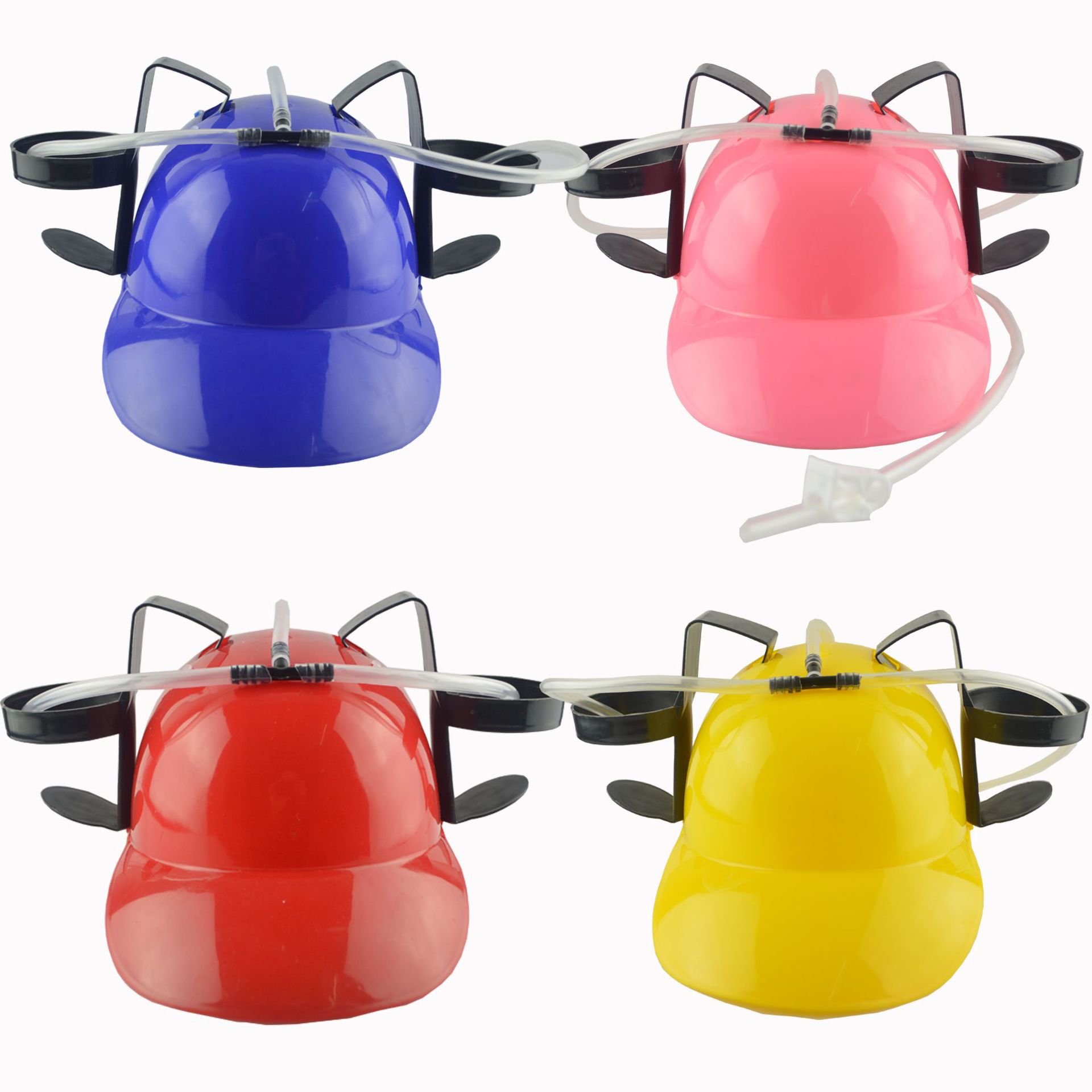 chapeau de bière boisson Soda pour hommes | Guzzler, casque pour boire, casquettes, chapeau de fête noir pour adultes: Rouge