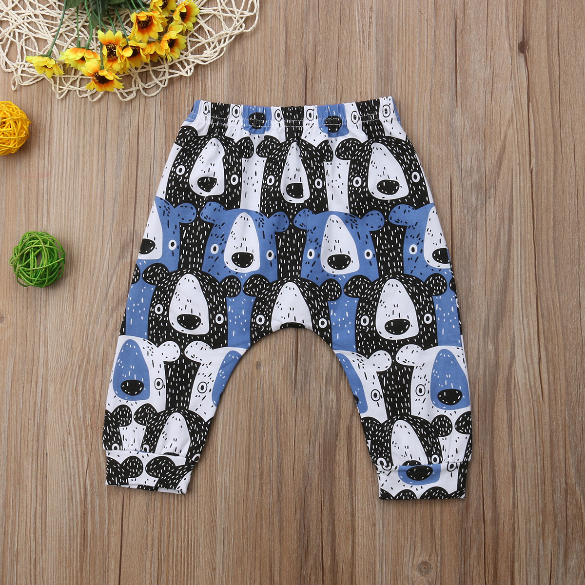 0-3T Kids Baby Boys Girls Bear Animals Bottoms Harem PP Leggings Pants Trousers