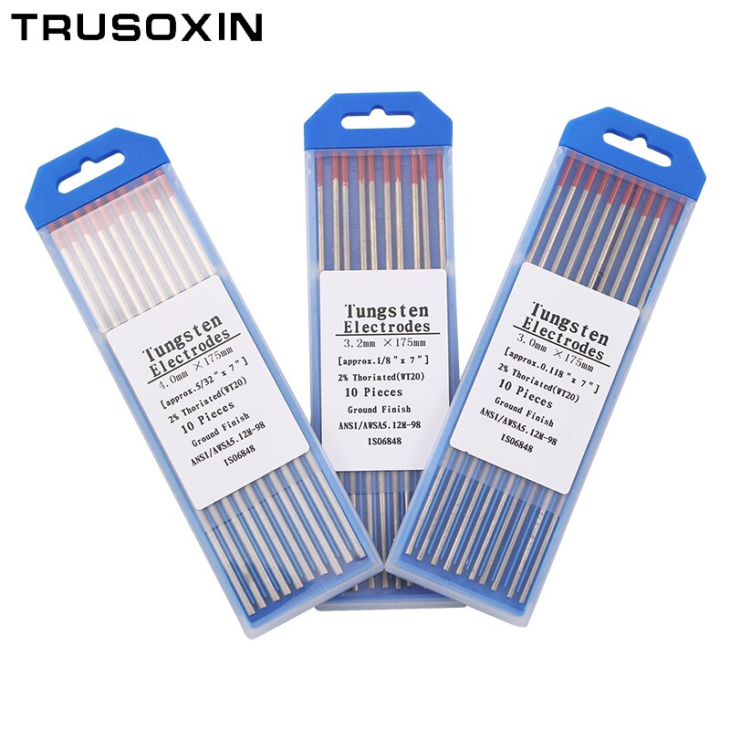 10pcs Red Color Code 175MM Thorium Tungsten Electrode Head Tungsten Needle/Rod for the TIG Welding Machine with TIG Function