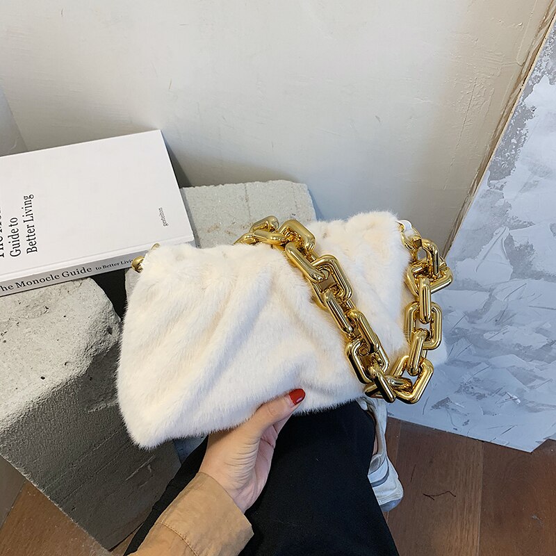 Bolso de mano de piel falsa para mujer, bolsa de mano femenina de , Estilo clásico