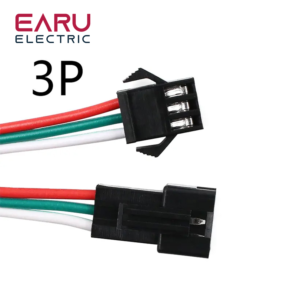 Conector de cable JST SM 2P 3P 4P 5P 6P, 10 pares de 15cm, conector de cable macho a hembra, tiras LED, conectores de controlador de lámpara, adaptador rápido