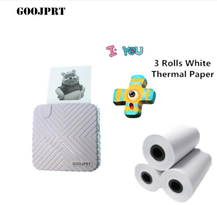 Imprimante Photo de poche sans fil bluetooth, 203DPI, Mini imprimante thermique 58mm, pour étiquettes autocollantes Android ios P6: B