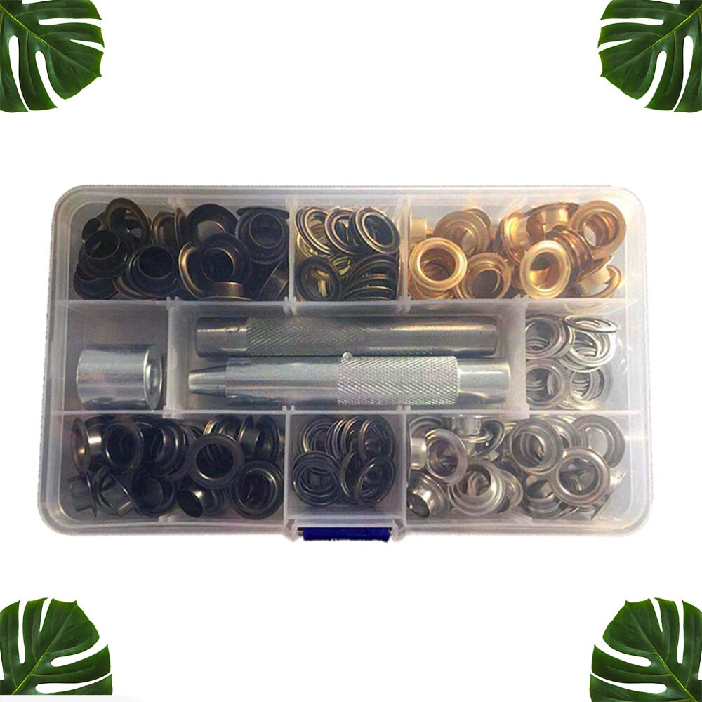 2mm Grommet Kit – 800 Mini Copper Eyelets In 4 Colors With Reusable Plastic Storage Box & 3 Installation Tools For Belts, Bags, Clothing & Leather Crafts