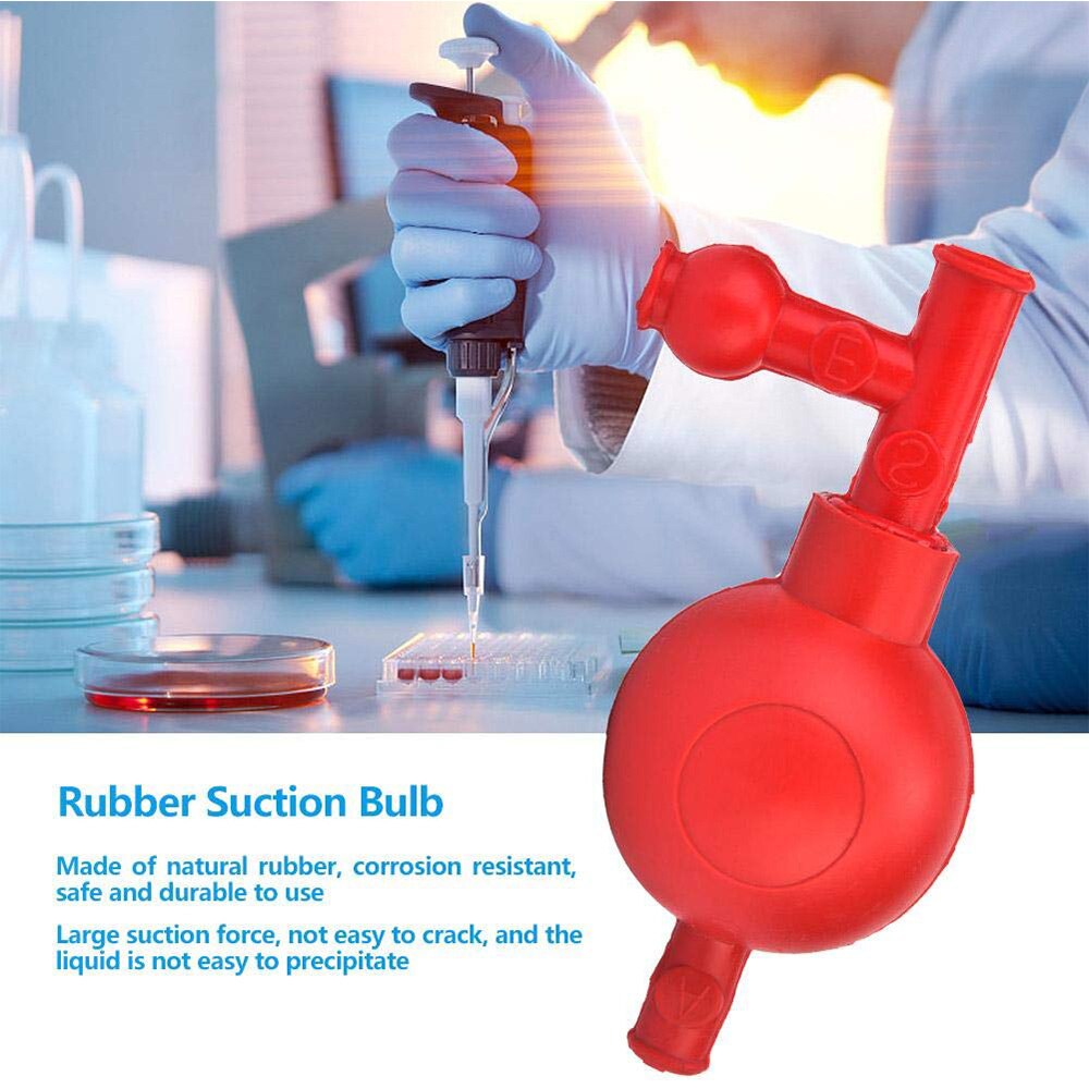 1pc Lab Rubber Suction Bulb Safe Pressure Quantitative Pipette Filler with 3 Valves Use with pipette