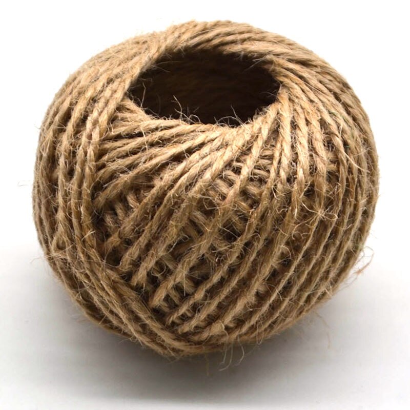 Rollo de hilo de Yute Natural, cuerda de arpillera de cáñamo, suministros de manualidades DIY, decoración para envolver de de boda, 30 m/rollo: R01