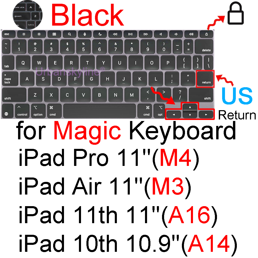 Pokrowiec na klawiaturę do iPada Pro 13 M4 12.9 Magic Keyboard Air 11 M3 10 10.5 10.9 M2 M1 Smart Case Folio Silicone Protector Skin TPU: Niebieski