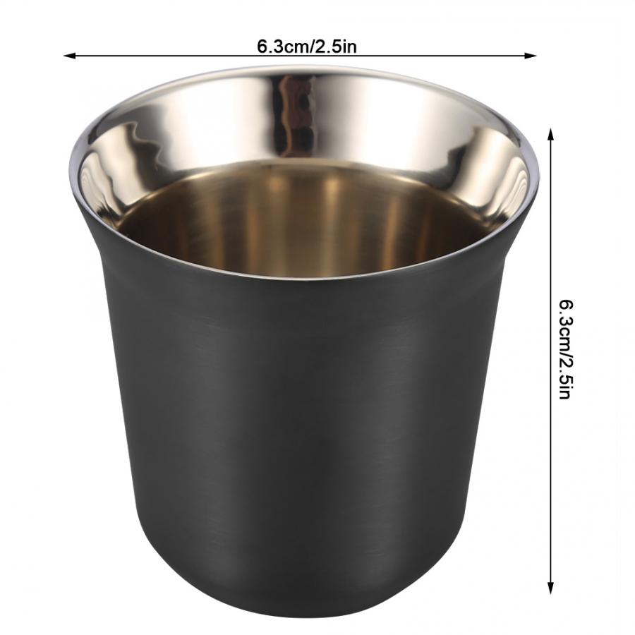 85Ml Portable Rvs Beker Dubbele Laag Herbruikbare Water Koffie Cup Whisky Melk Mokken Outdoor Reizen Camping cup: Black