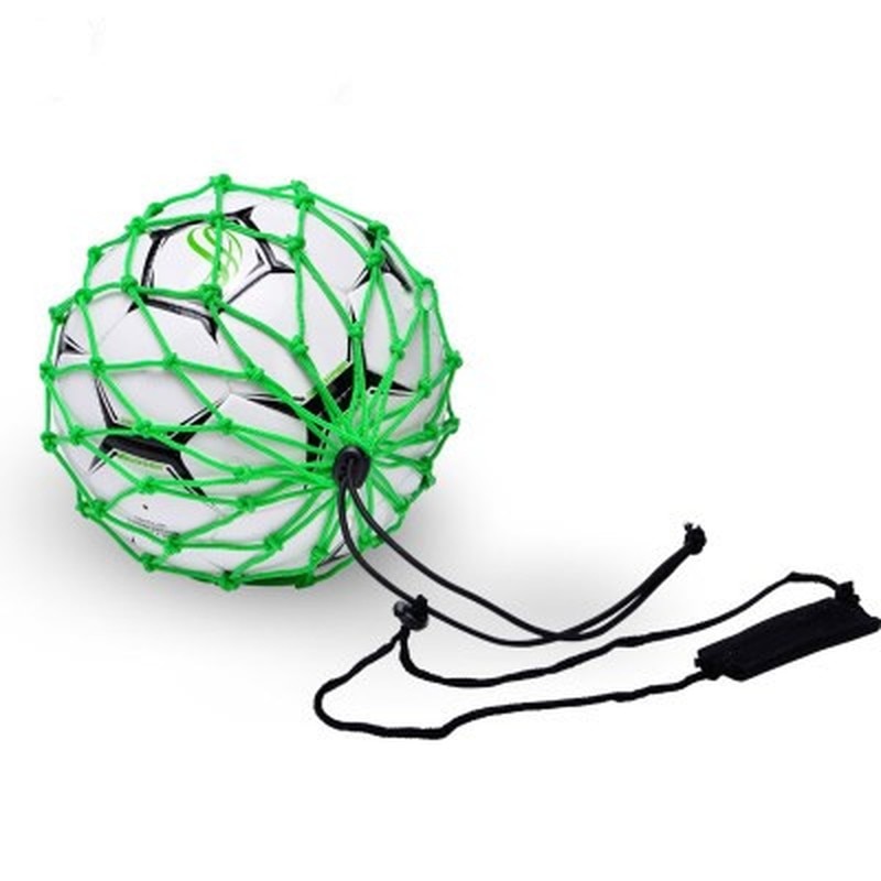 1 Pcs Handle Solo Soccer Kick Trainer with Ball Locked Net Football Ball Bungee Elastic Training Juggling Net Size