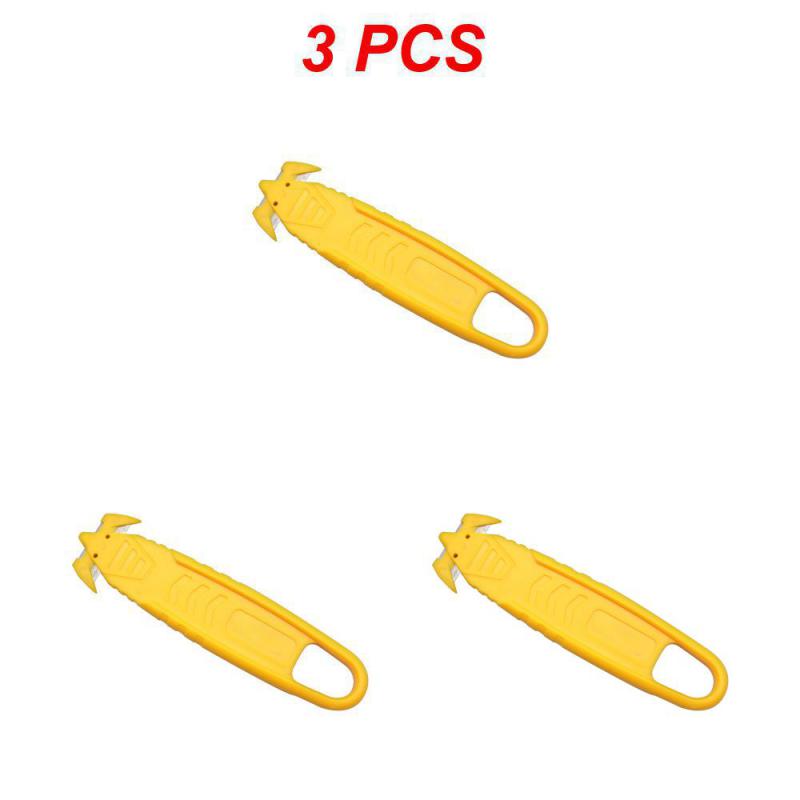 10/5/3/1Pc Safety Box Cutter Utility Mes Dubbelzijdig Mes Kartonnen Pakket Tape House Office Security Mes Tools: YELLOW