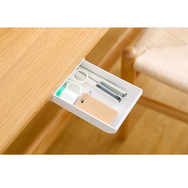 Under Desk Storage Rack Adhesive Organizer Shelf Box for School Home Office Drawer Pencil Tray Self UY8