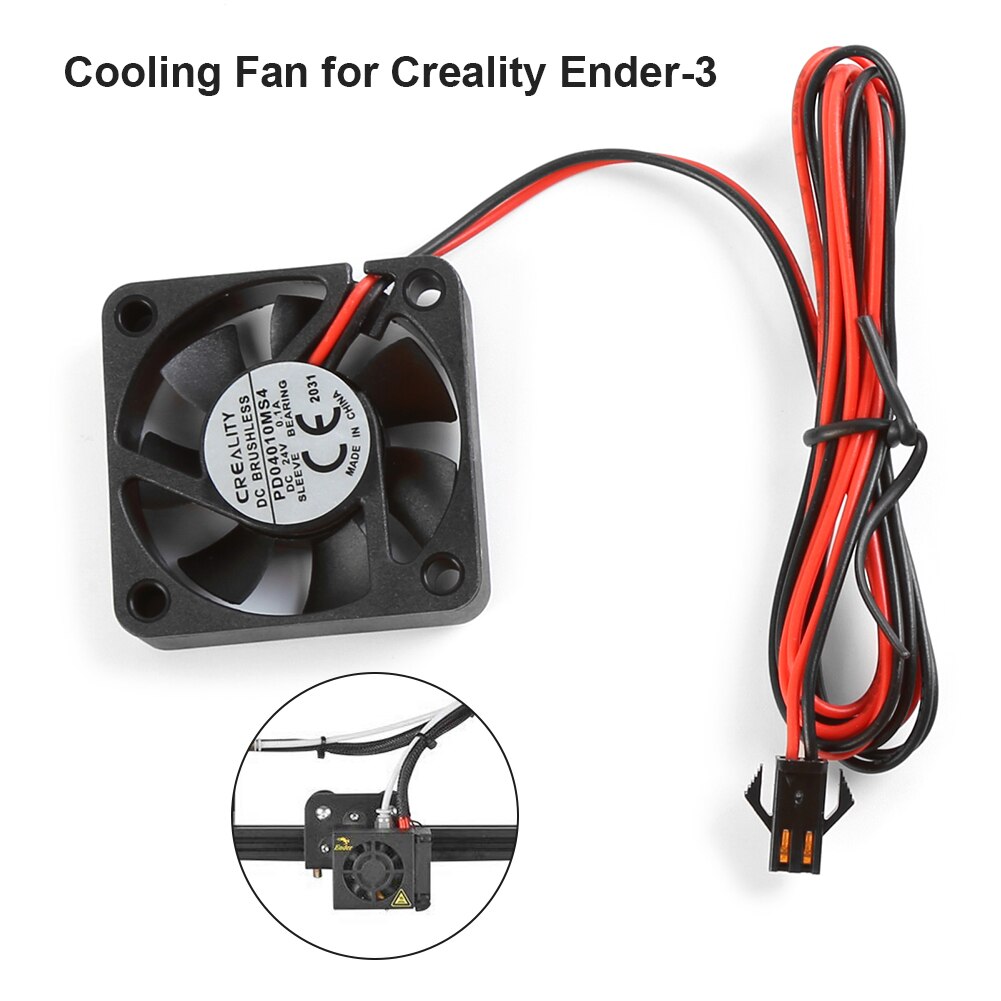 Ventilador de refrigeración para impresora 3D Creality Ender-3/Ender-3 Pro/CR-10s, ventilador circular con disipación de calor de bajo ruido, 24V, 4010