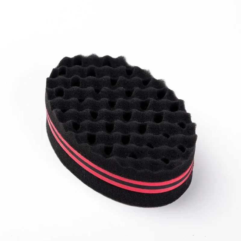 Cepillo de pelo ovalado de doble cara, cepillo de esponja mágico para bobina Afro Natural, cepillos de esponja para rastas, trenzas de cabello trenzado
