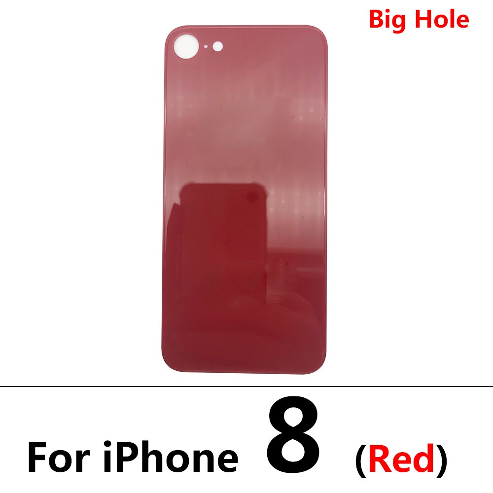 Big Hole tylna szklana pokrywa baterii dla Iphone 8 Plus XR pokrywa baterii szklana pokrywa tylnej obudowy wymiana obudowy: For iPhone 8 Red