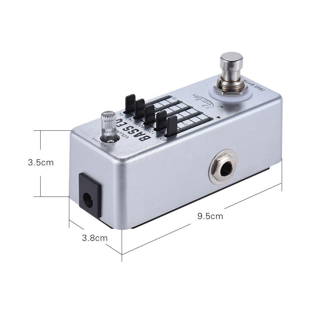 Rowin LEF-317B Bass EQ Pedal 5 Band Equalizer Pedals For Bass Guitar With 5 Band Graphic Mini Size True Bypass