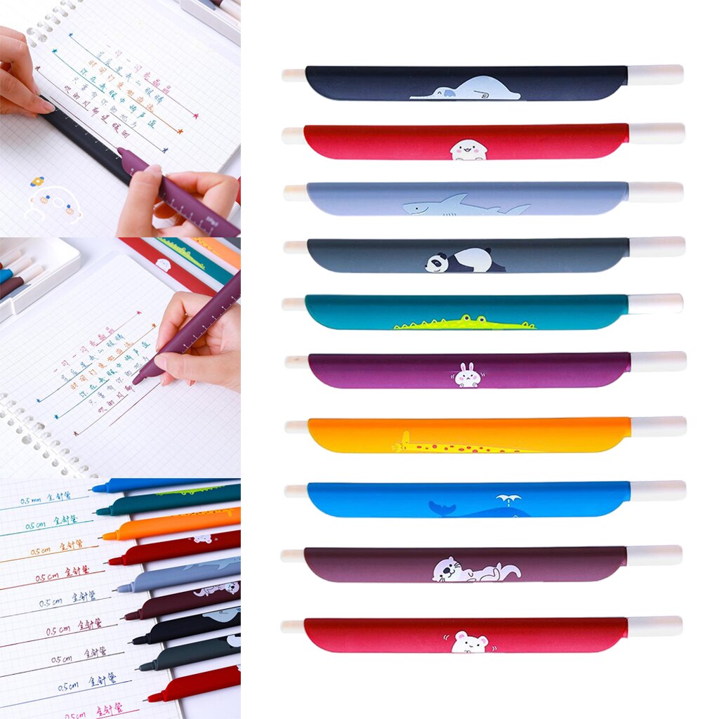 Lovely Animals Print Gel Ink Pen 0.5 mm Extra-Fine Ballpoint Pen for Office