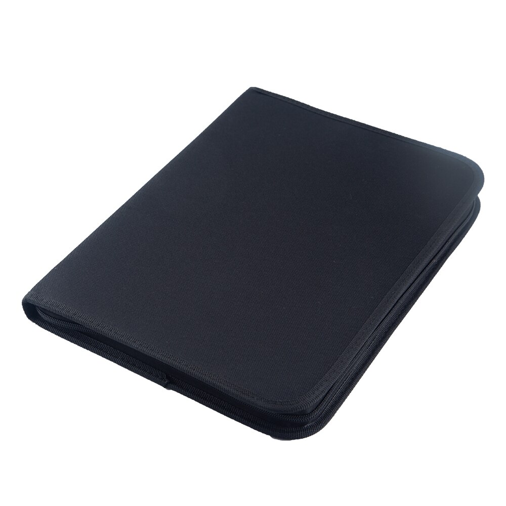 A4 Document File Folder Black Oxford Fabric Padfolio