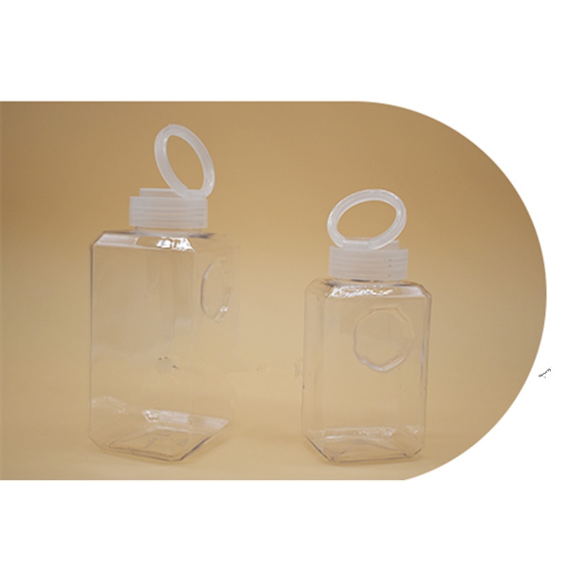 10pcs Net red cold drinks bubble tea cup juice ice coffee clear plastic bottles leakproof milk tea bottle with pull ring cover