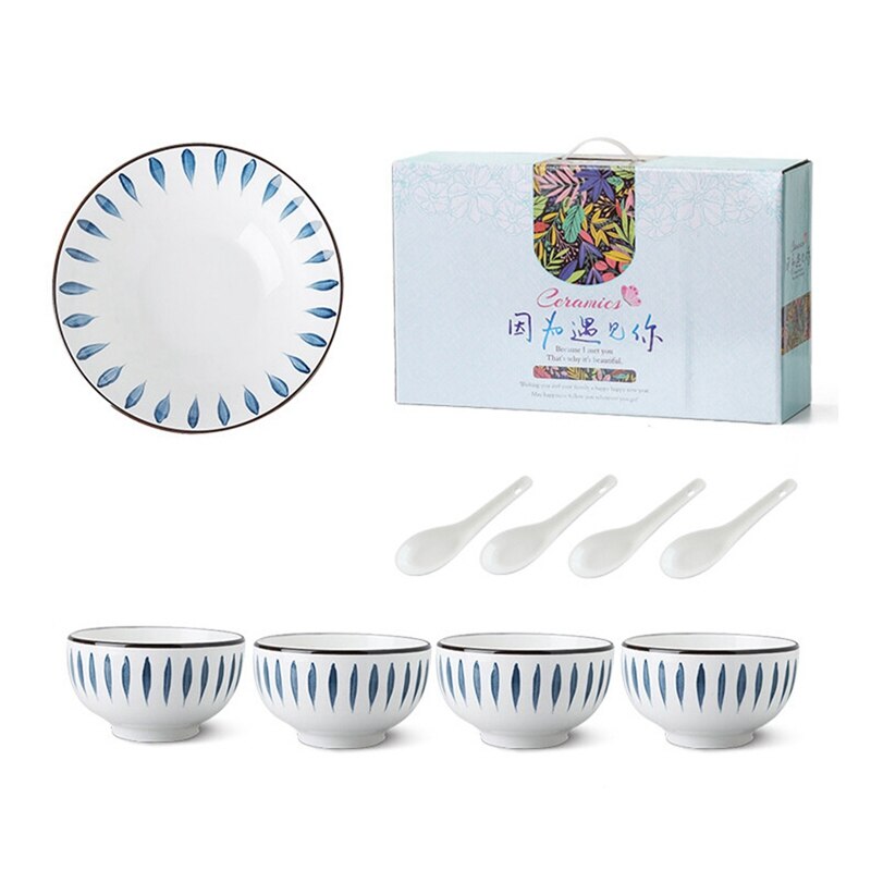 Bol à Ramen Set De 2 S à Ramen En Céramique - Set De 8 Pièces Avec Cuillères Et Bol Chinois