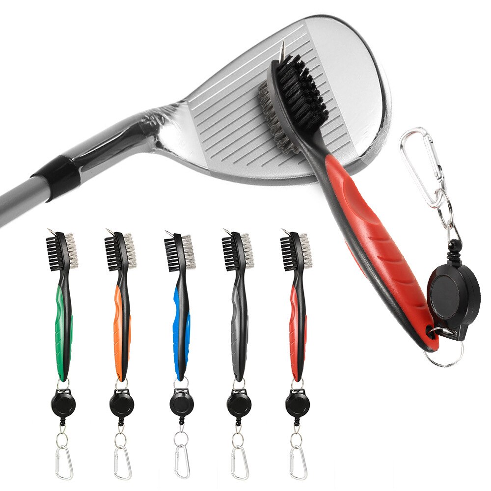 Golf club brush golf groove cleaning brush 2- sided golf putter wedge ball groove cleaner kit cleaning tool gof accessories
