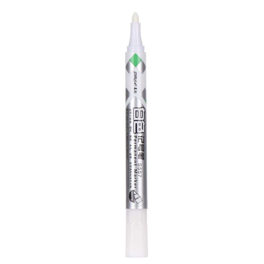 1PC sneldrogende Permanente Marker Witte Bulk Olie-Inkt Marker Pen 3mm Fijne Tip Verf Boord pen Briefpapier Kantoorbenodigdheden