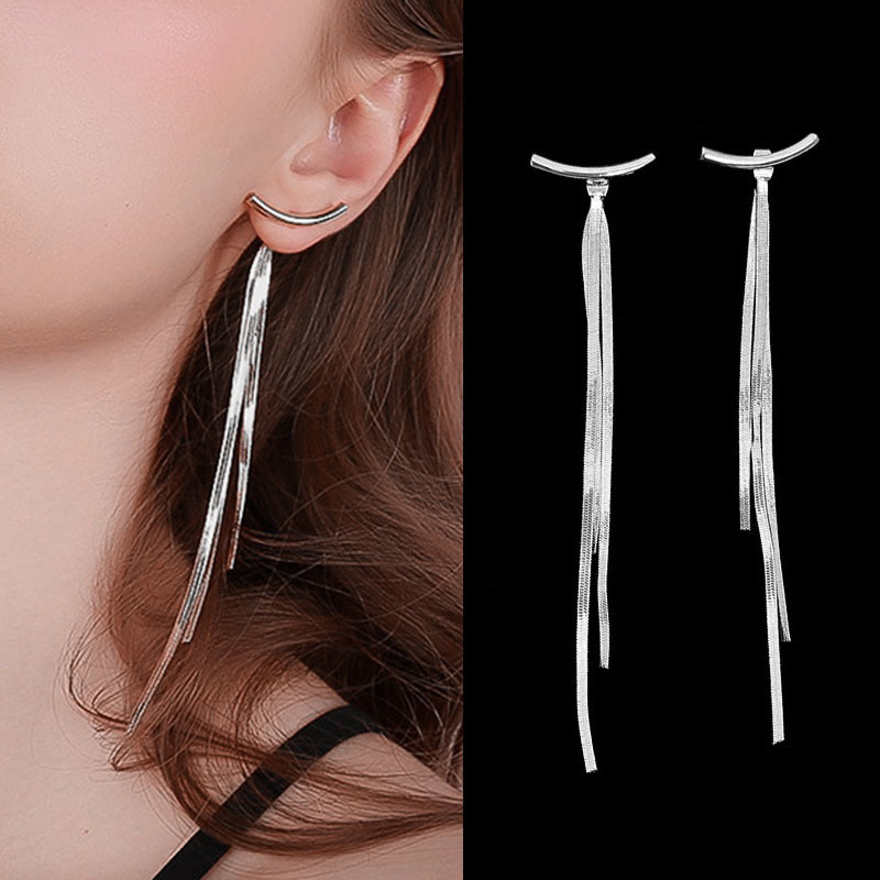 Orecchini Pendenti Con Nappe In Argento 925 Per Donna - Lunghi, A Catena, Stile Bohémien, Gioielli Alla Moda, Regalo Per Moglie, Fidanzata O Mamma