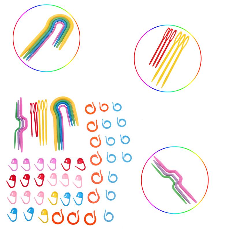 Agulhas de tricô, plástico abs, agulhas de crochê, gancho, marcadores de plástico, clipe, artesanato, tricô, crochê, costura, travamento