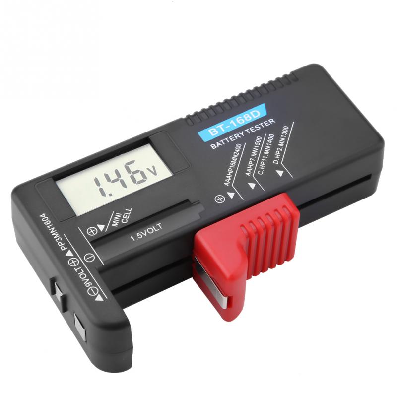 Bt -168d batterijtester universele digitale lcd aa/aaa/c/d /9v/1.5v knoopcel batterij volt tester