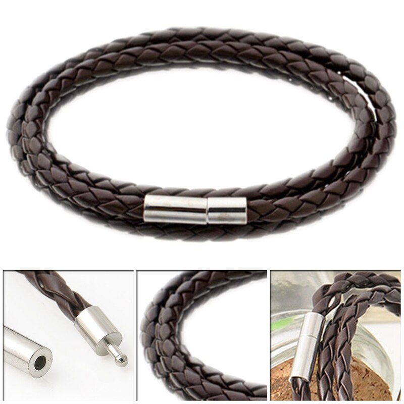 Retro Multi-layer Woven Twist Bracelet Geometry Pattern Leather Handmade Bracelet Men Jewelry